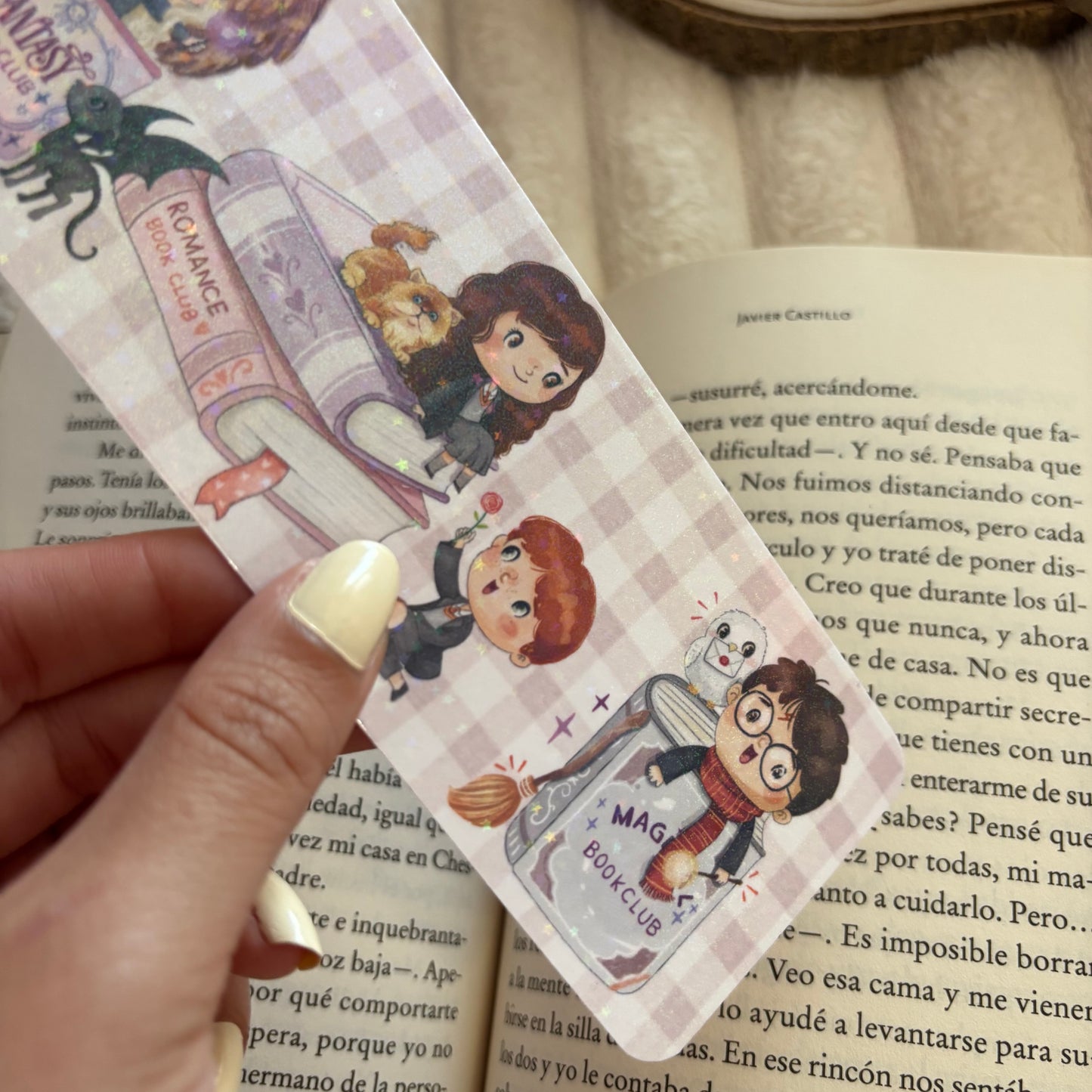 Marcapáginas Luna, Harry, Ron y Hermione holográfico