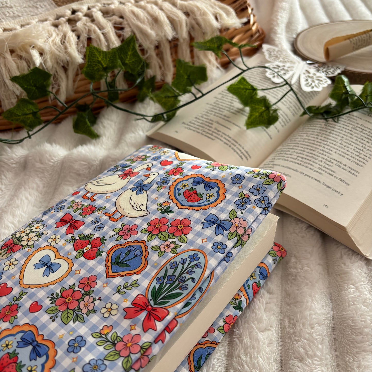 Funda ajustable primavera vichy