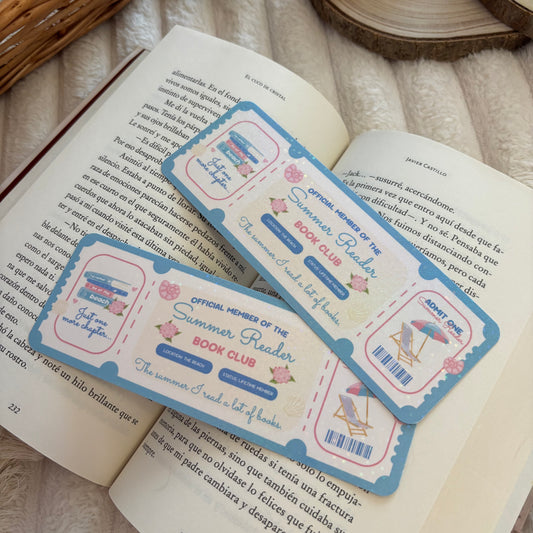 Marcapáginas summer reader bookclub holográfico