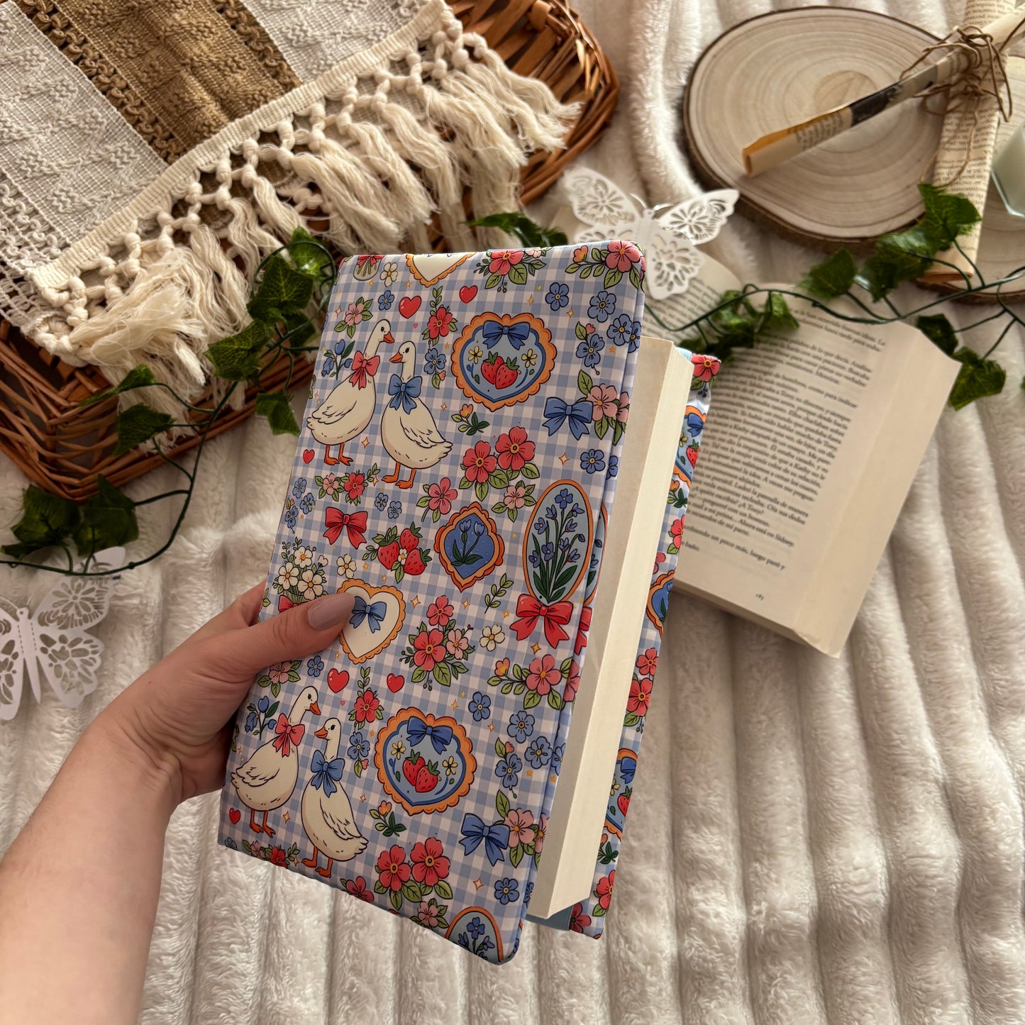 Funda ajustable primavera vichy