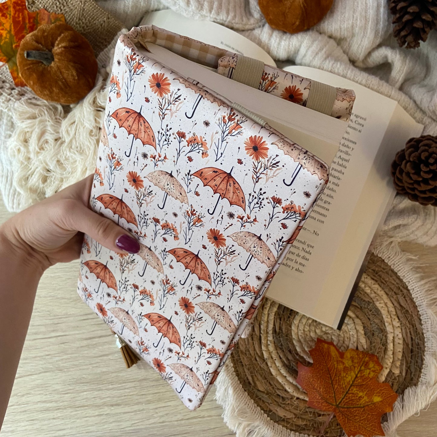 Funda ajustable paraguas otoñales