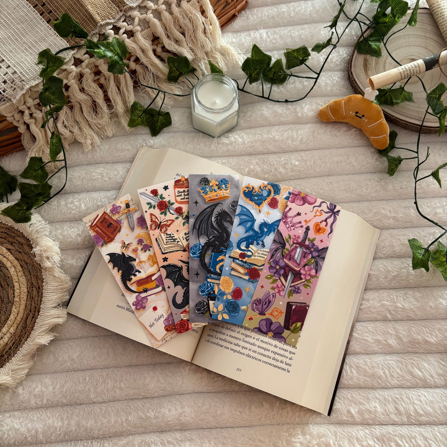 Pack 5 marcapáginas dragones