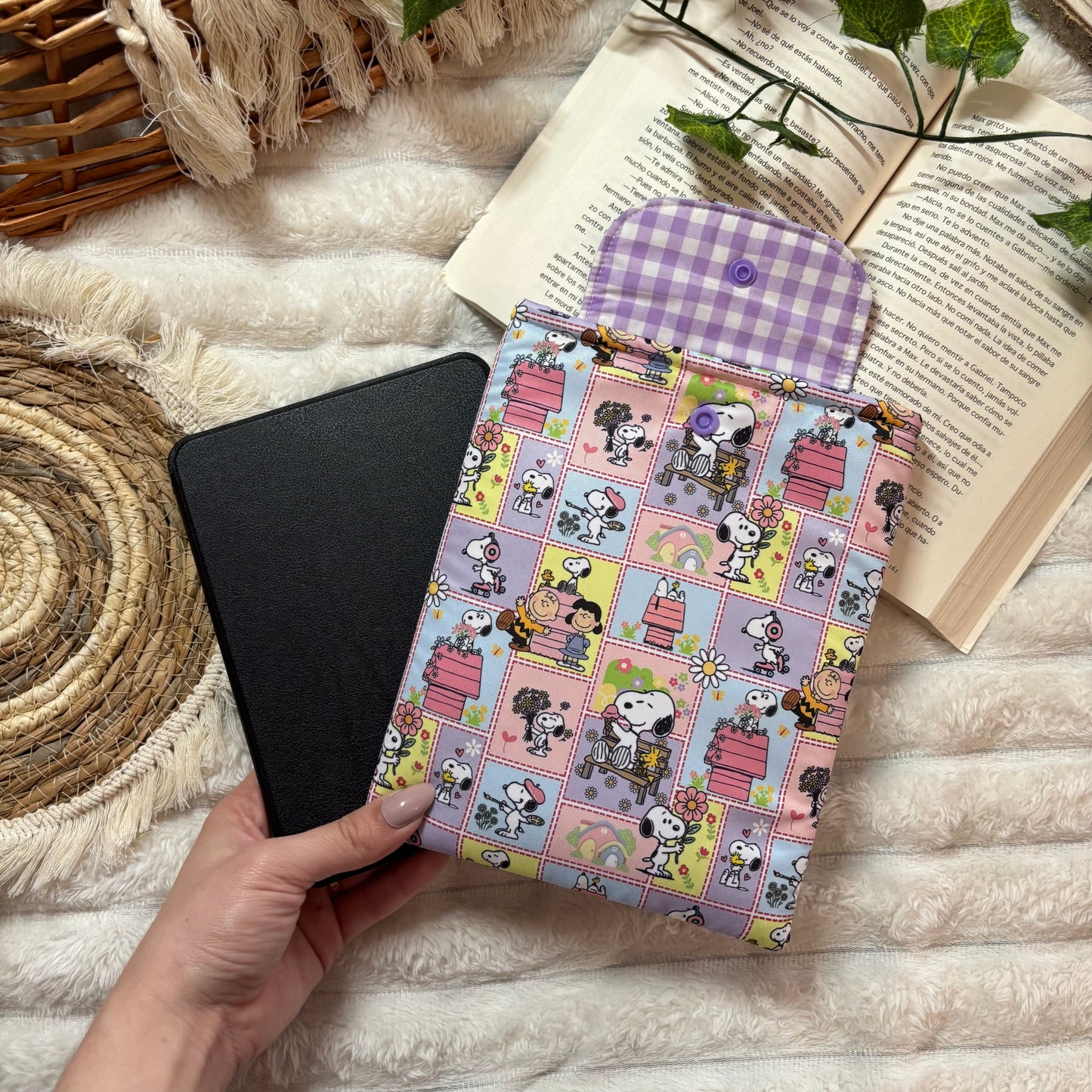 Funda kindle/kobo libra colour Snoopy en la vida