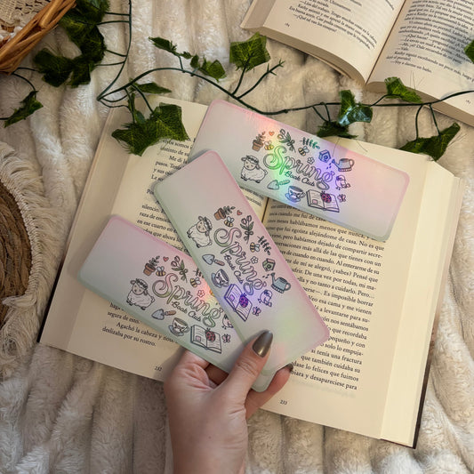 Marcapáginas Spring bookclub holográfico