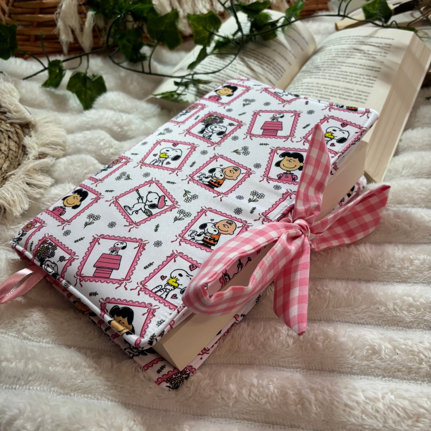 Funda de solapas cuadros de Snoopy