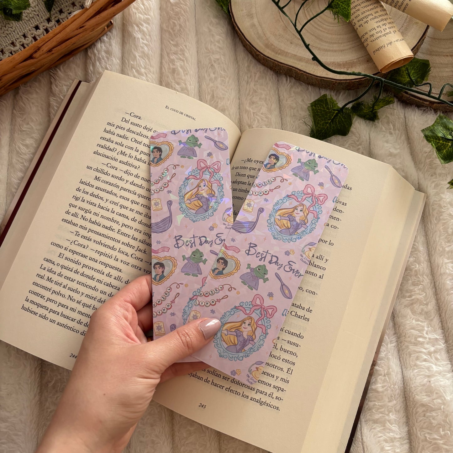 Marcapáginas Rapunzel holográfico