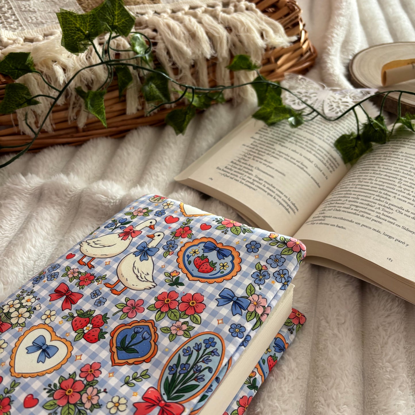 Funda ajustable primavera vichy