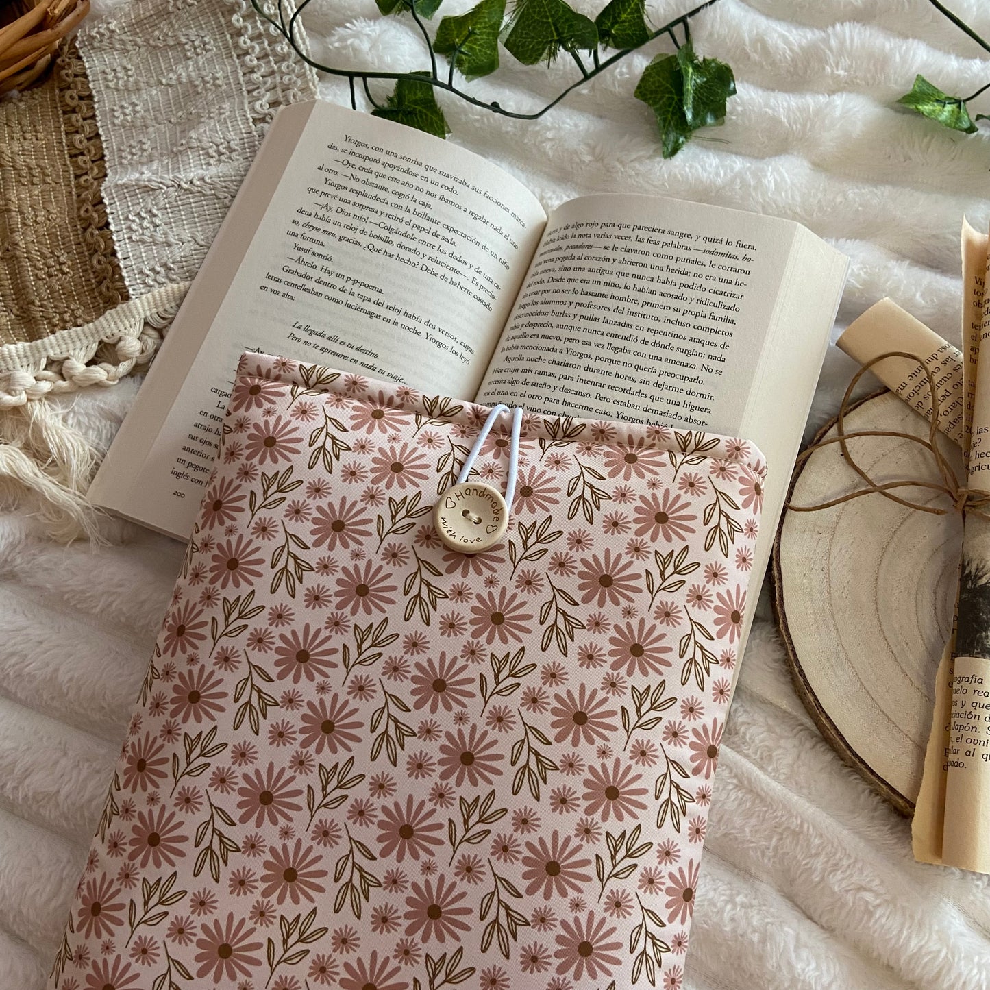 Funda literaria daisy flowers