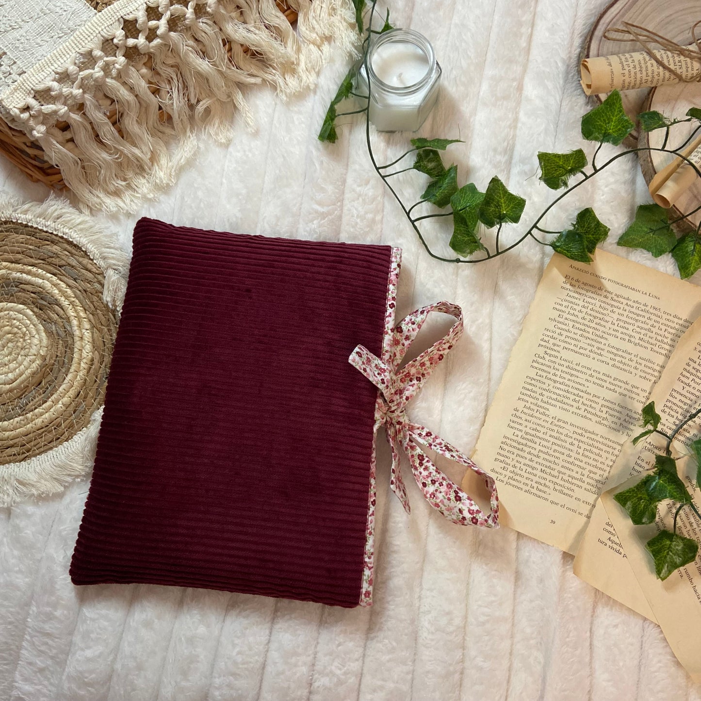 Funda literaria Venecia de pana