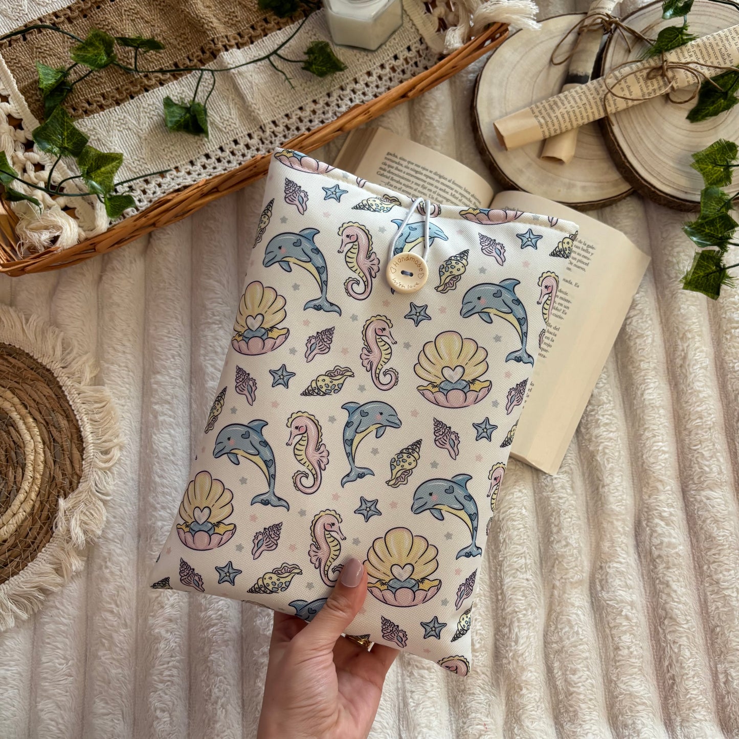 Funda literaria mar de perlas impermeable