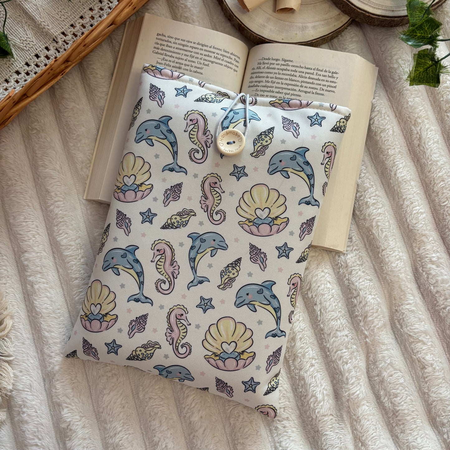 Funda literaria mar de perlas impermeable