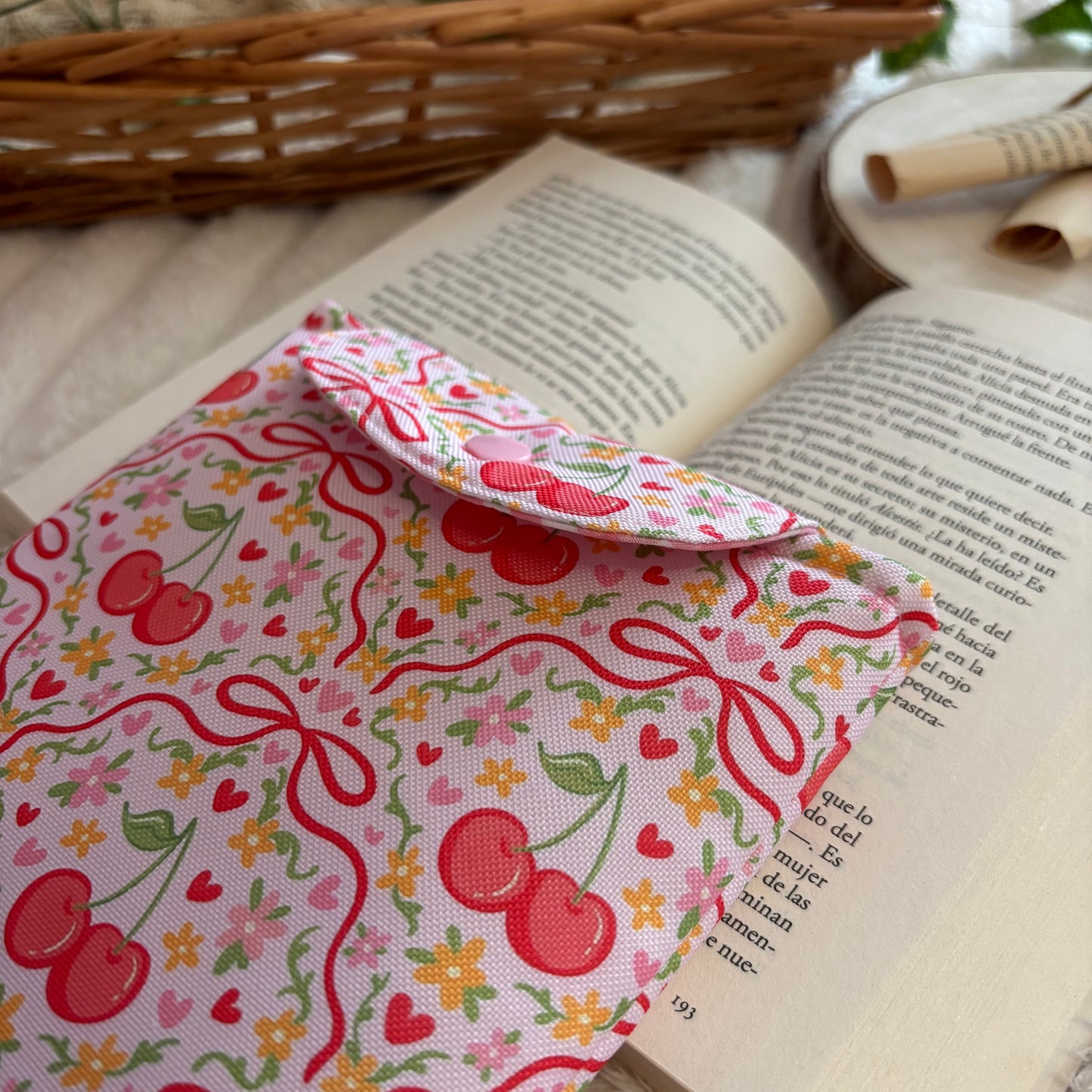 Funda kindle/kobo libra colour jardín de cerezas impermeable