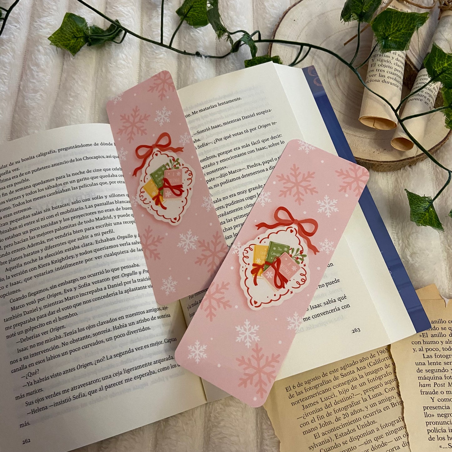 Marcapáginas gatito navideño