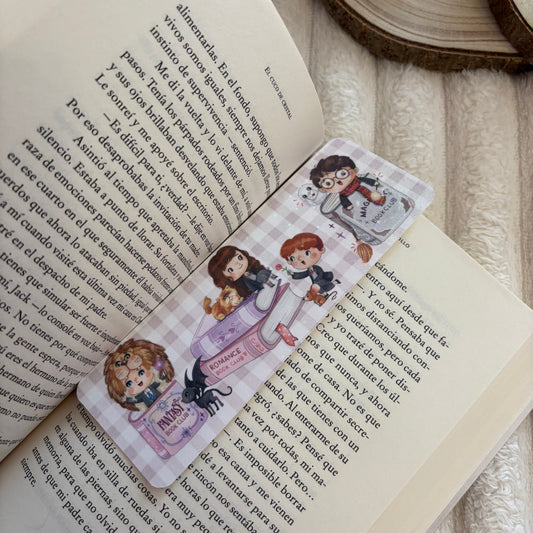 Marcapáginas Luna, Harry, Ron y Hermione holográfico