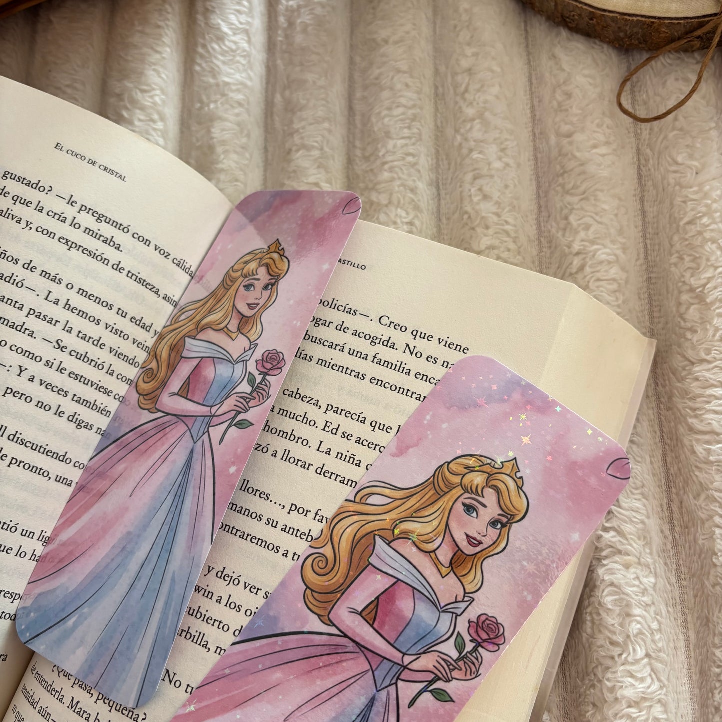 Marcapáginas princesa Aurora holográfico