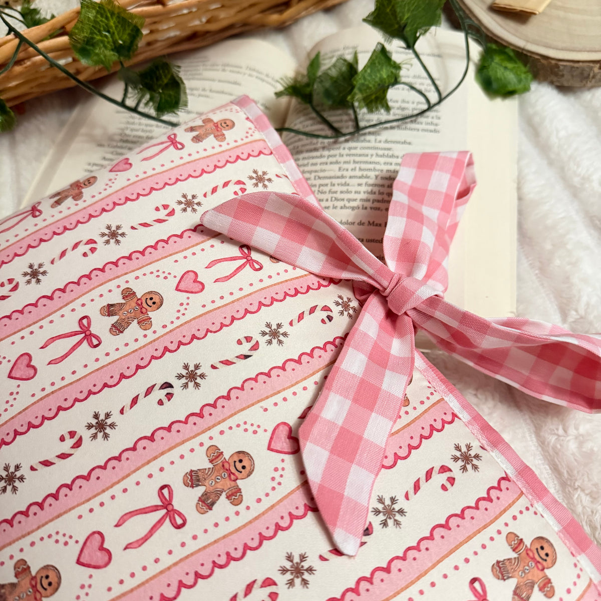 Funda literaria Gingerbread con lazo