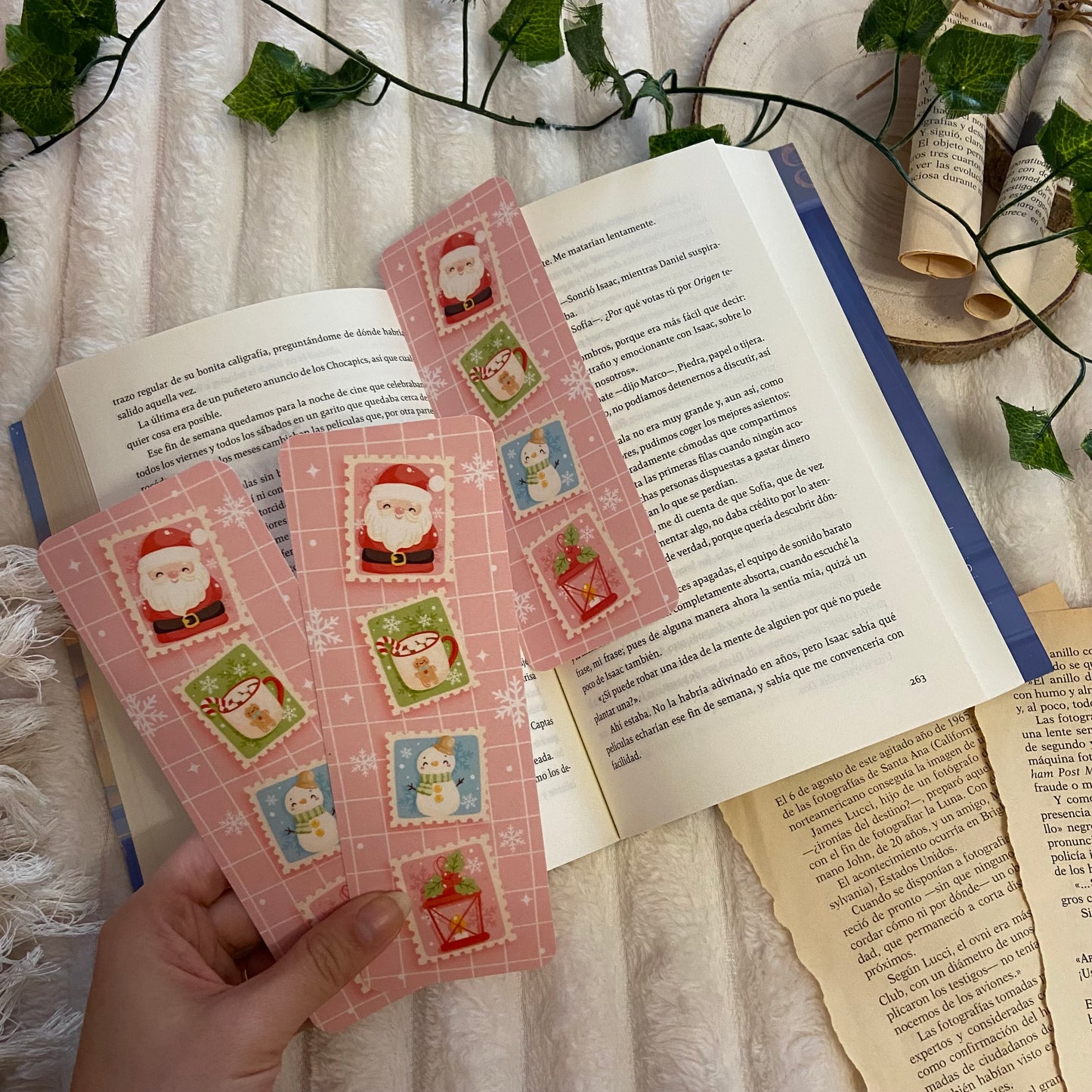 Marcapáginas sellos navideños