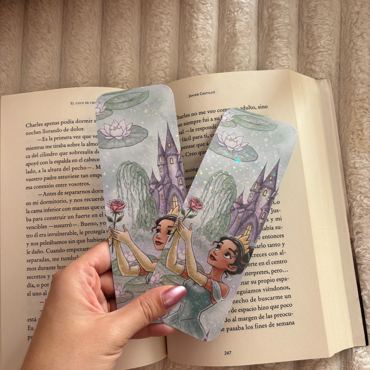 Pack 3 marcapáginas princesa Tiana y el sapo holográficos