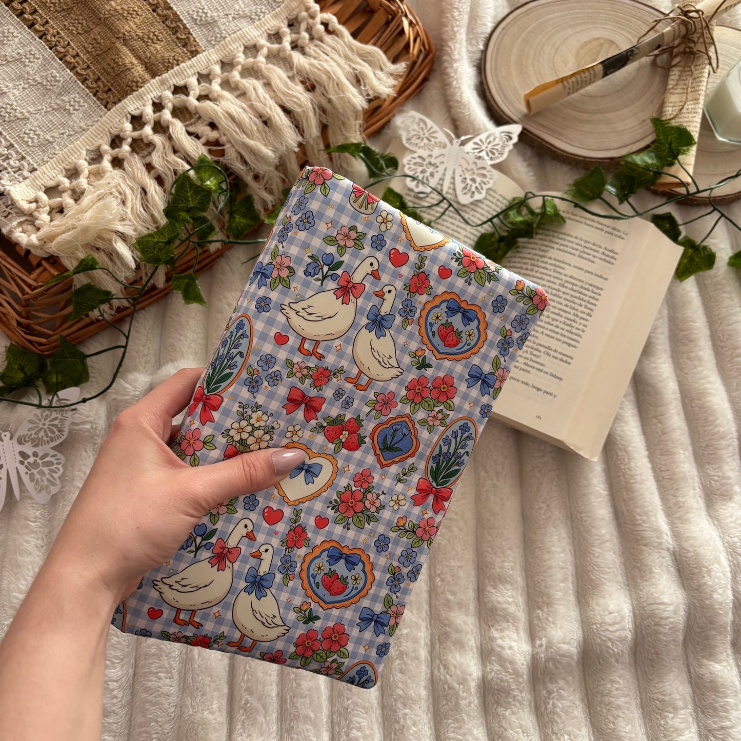 Funda ajustable primavera vichy