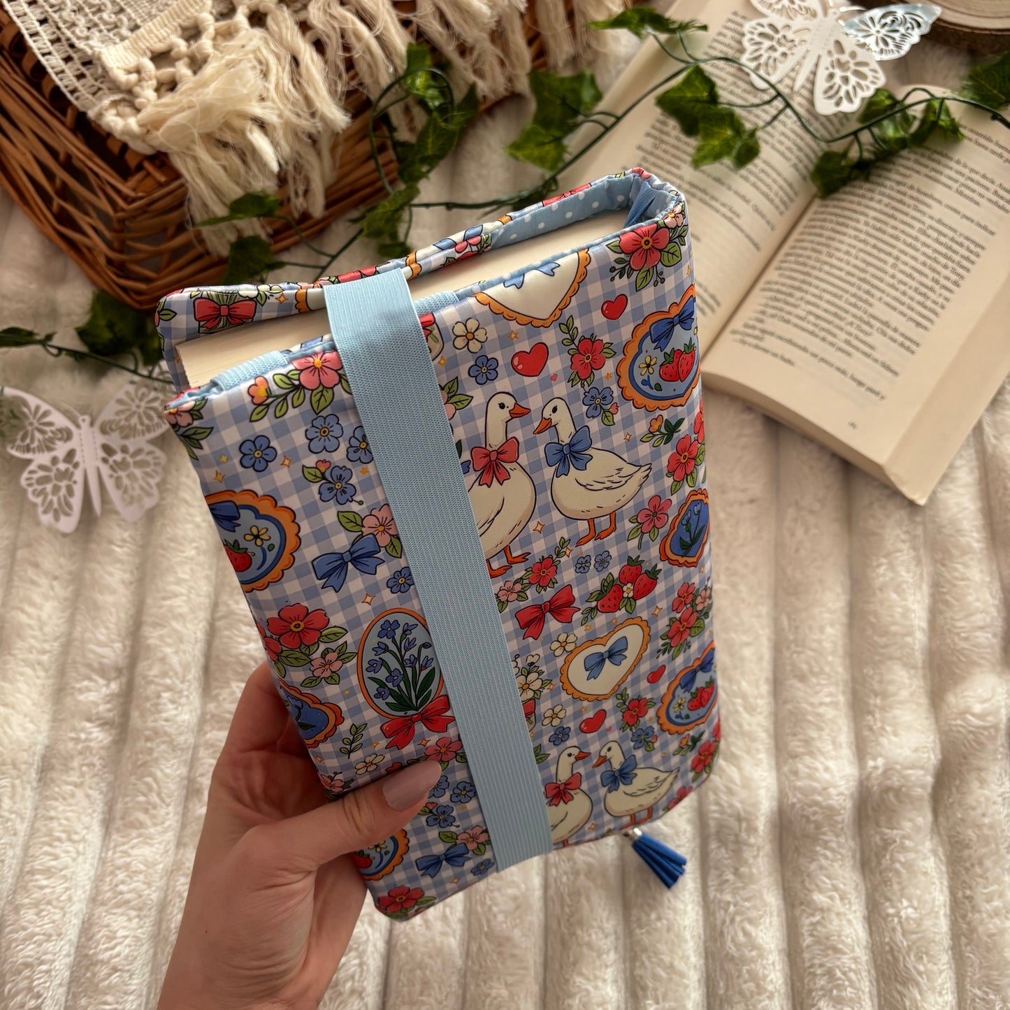 Funda ajustable primavera vichy