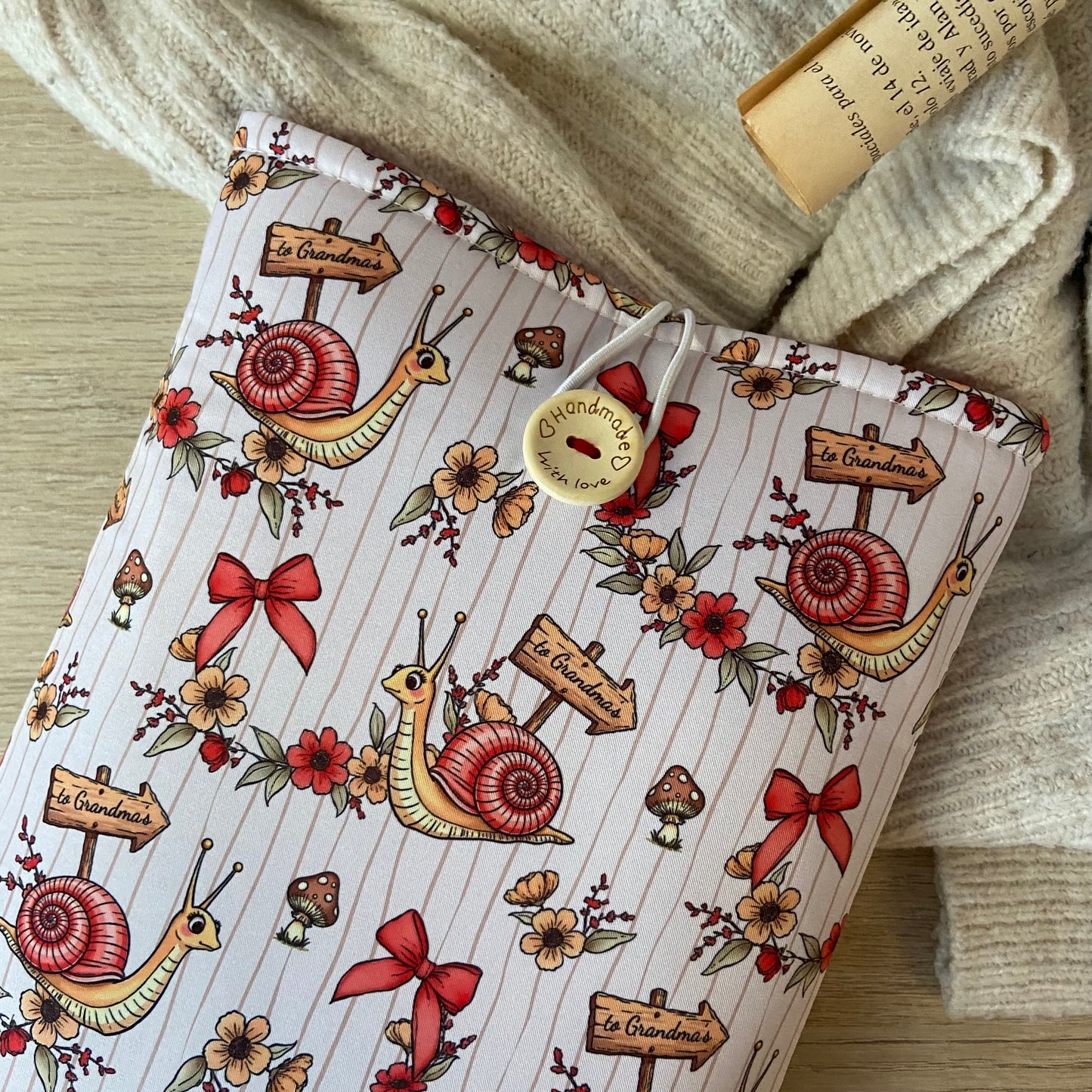 Funda literaria caracoles