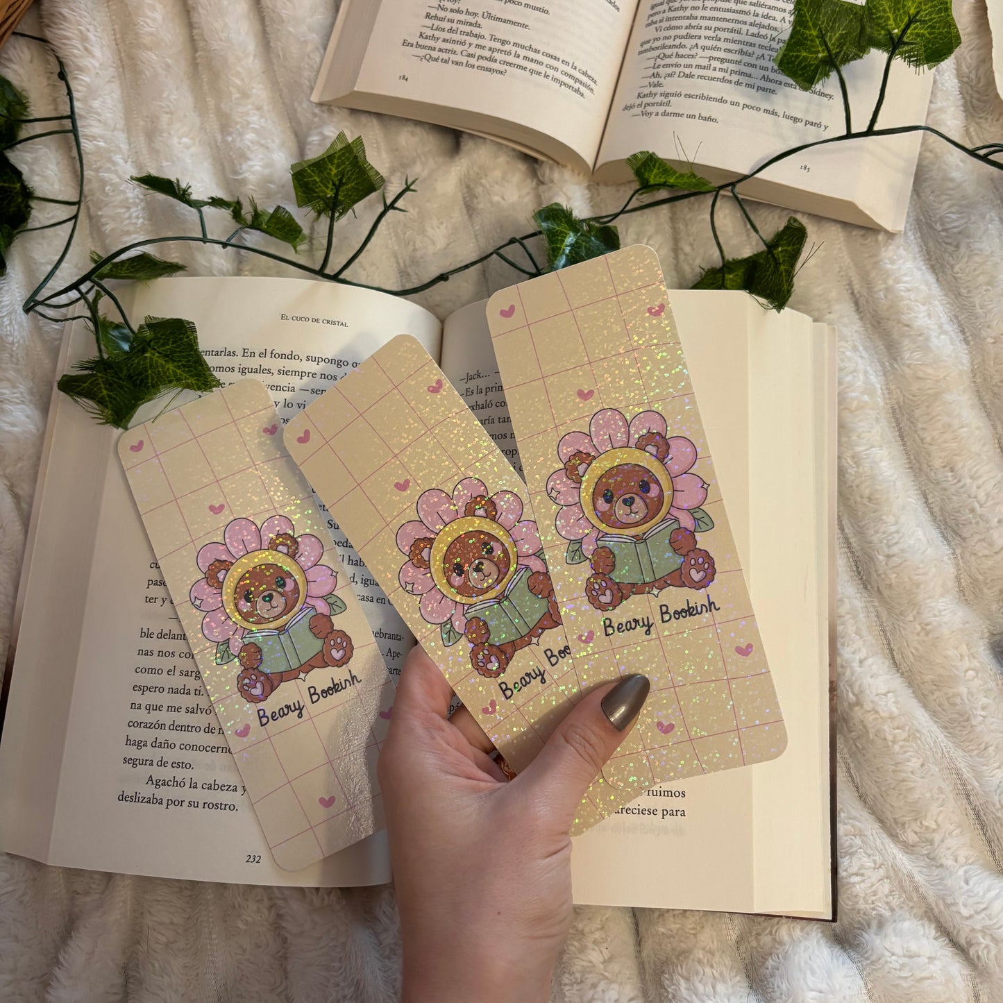 Marcapáginas Beary bookish primavera holográfico
