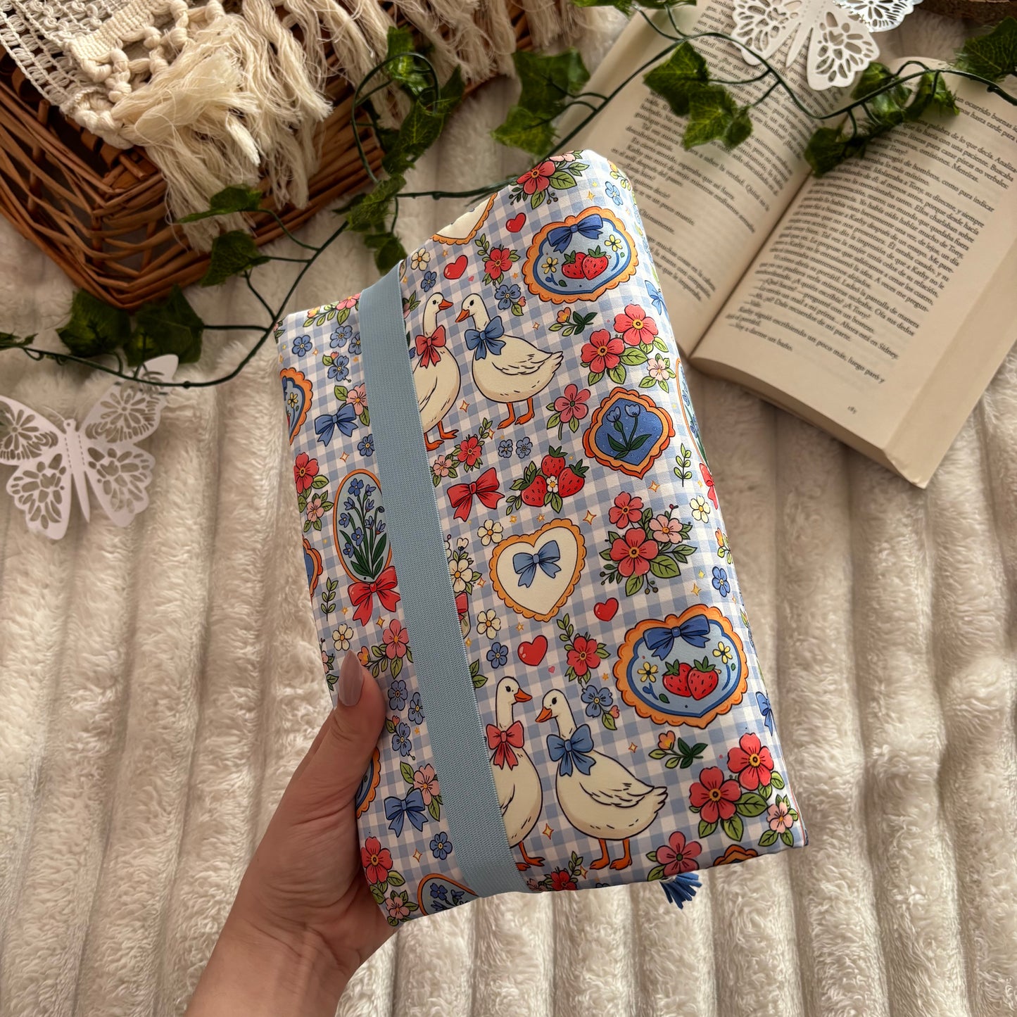 Funda ajustable primavera vichy