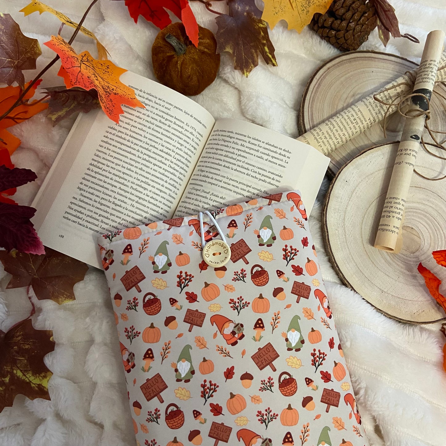 Funda literaria gnomos hello fall outlet