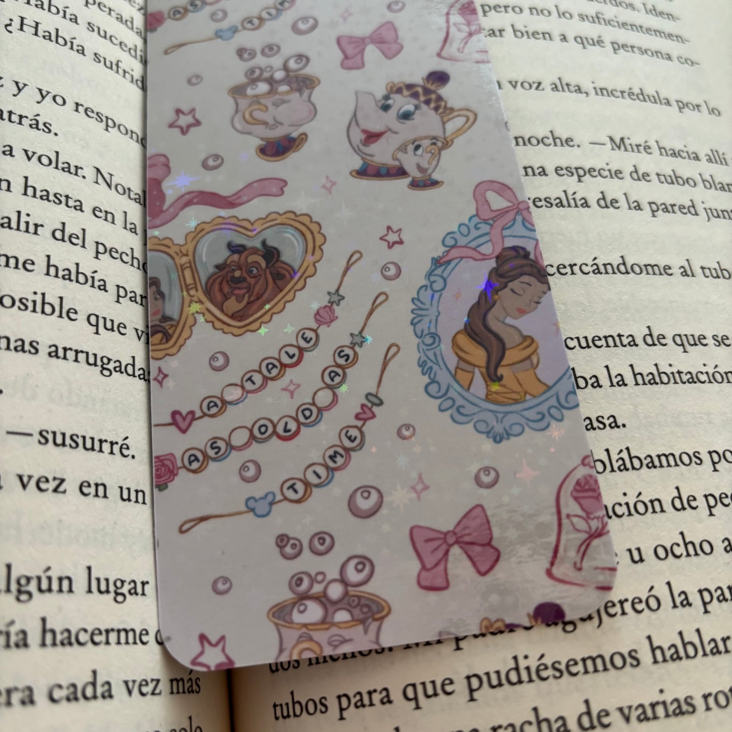 Marcapáginas Bella y Bestia holográfico