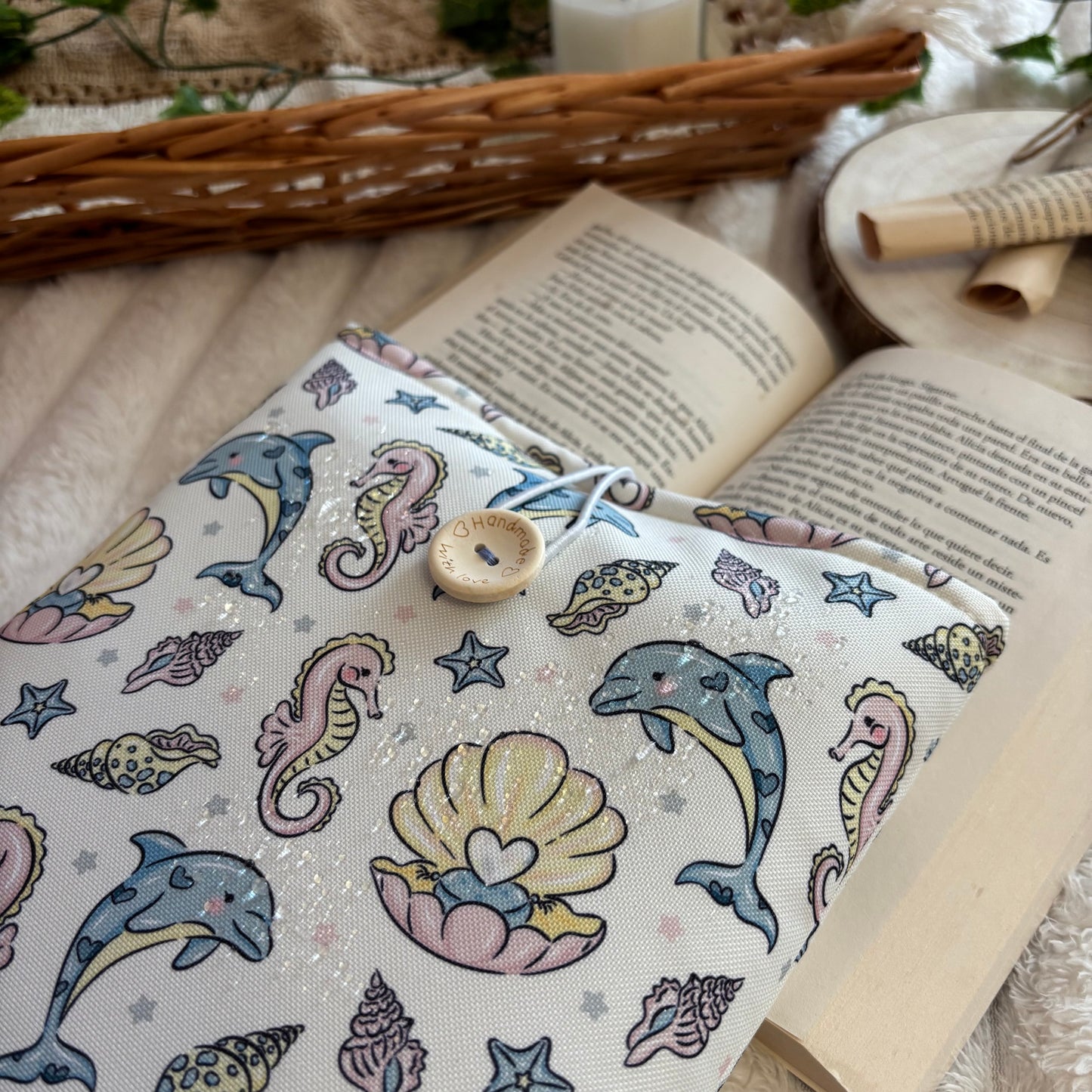 Funda literaria mar de perlas impermeable