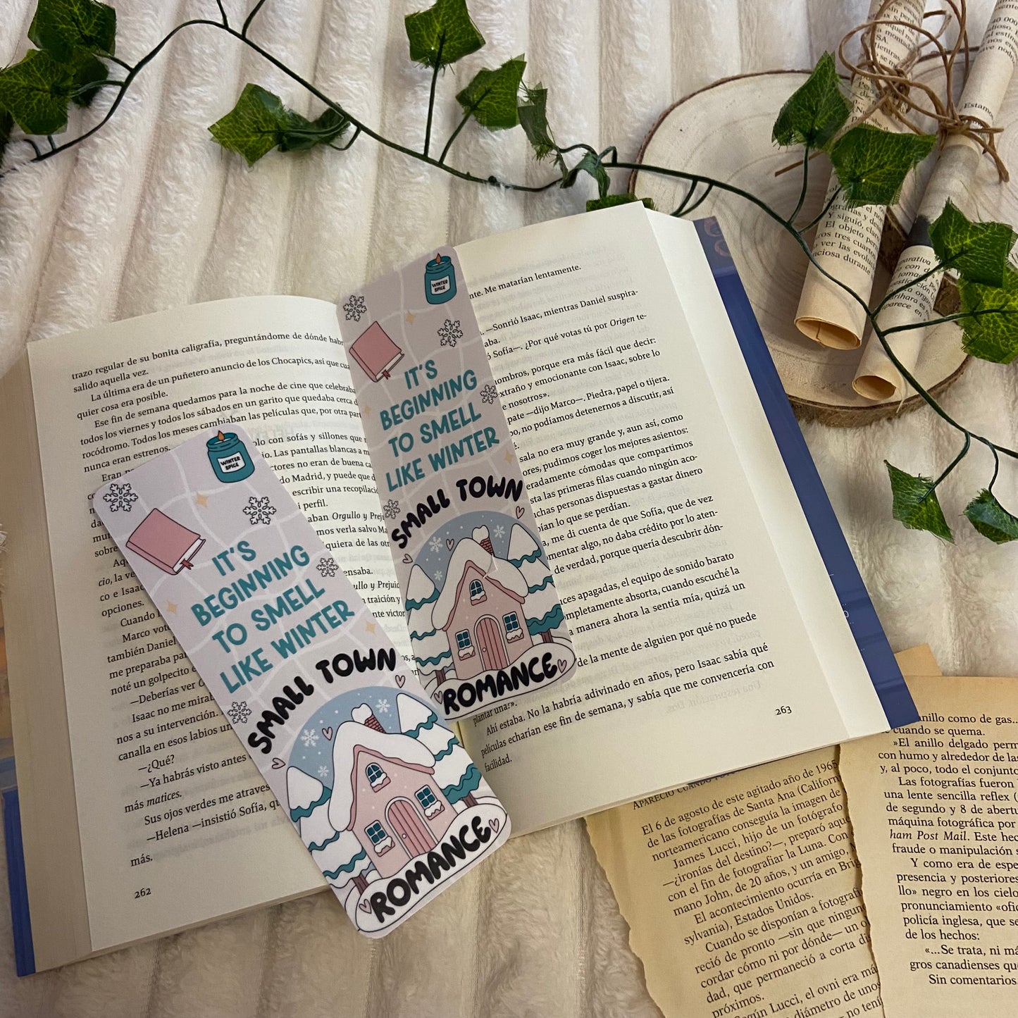 Marcapáginas Winter small town romance