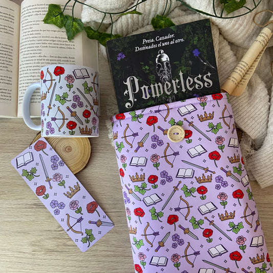 Pack funda powerless + marcapáginas + taza