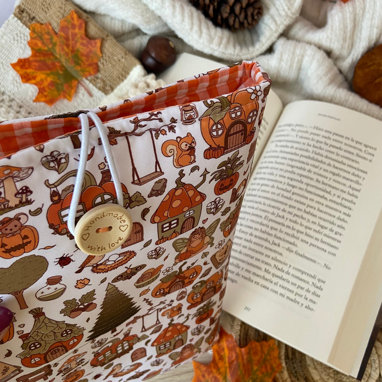 Funda literaria bosque otoñal