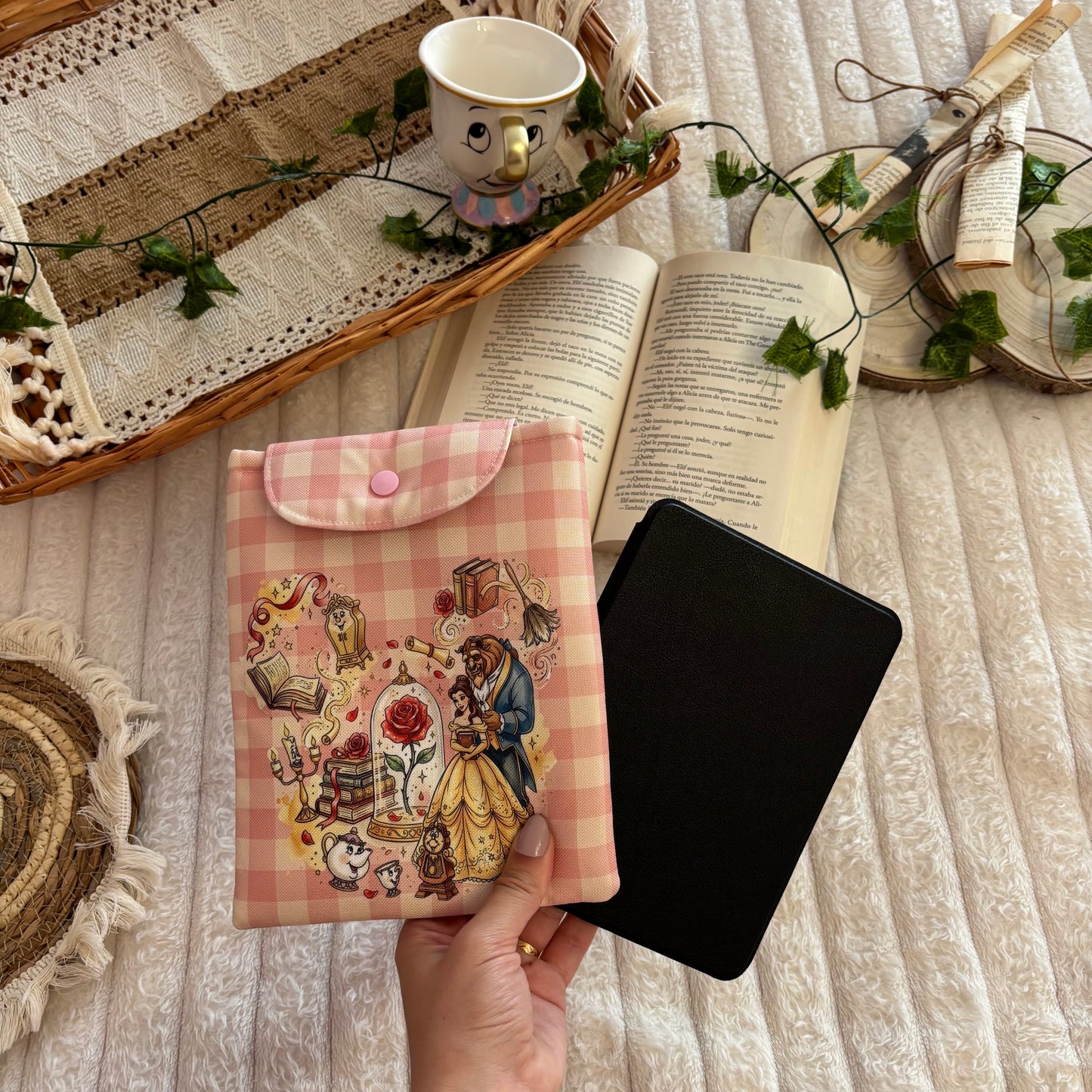 Funda kindle/kobo érase una vez Bella y Bestia impermeable