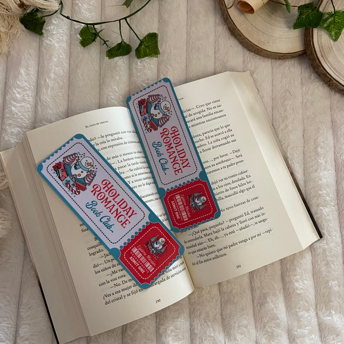 Marcapáginas Holiday romance bookclub