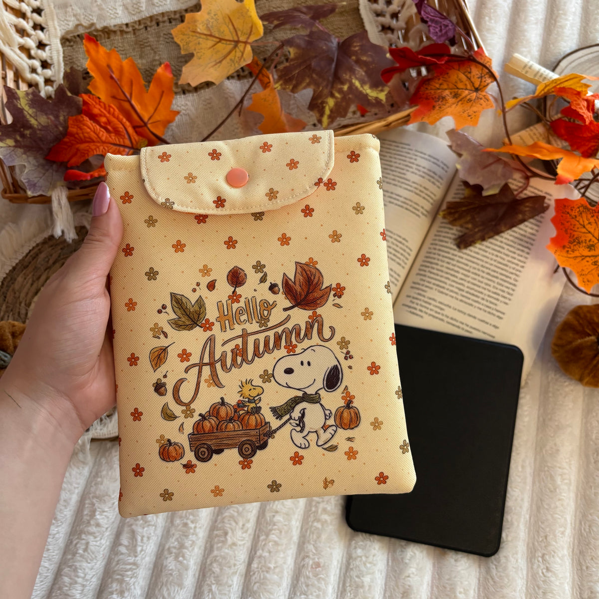 Funda kindle/kobo Hello autumn Snoopy impermeable