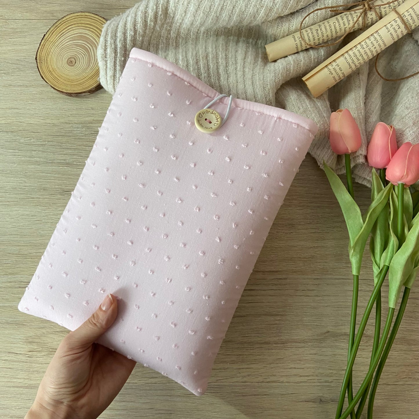 Funda literaria plumeti rosa