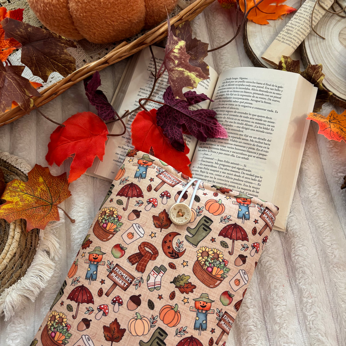 Funda literaria farmer market in autumn