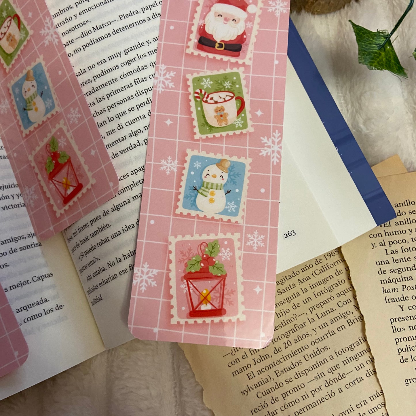 Marcapáginas sellos navideños