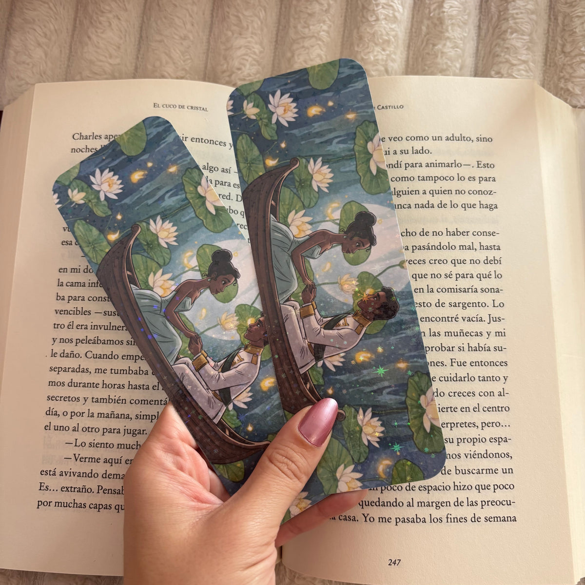 Marcapáginas Tiana y Naveen holográfico