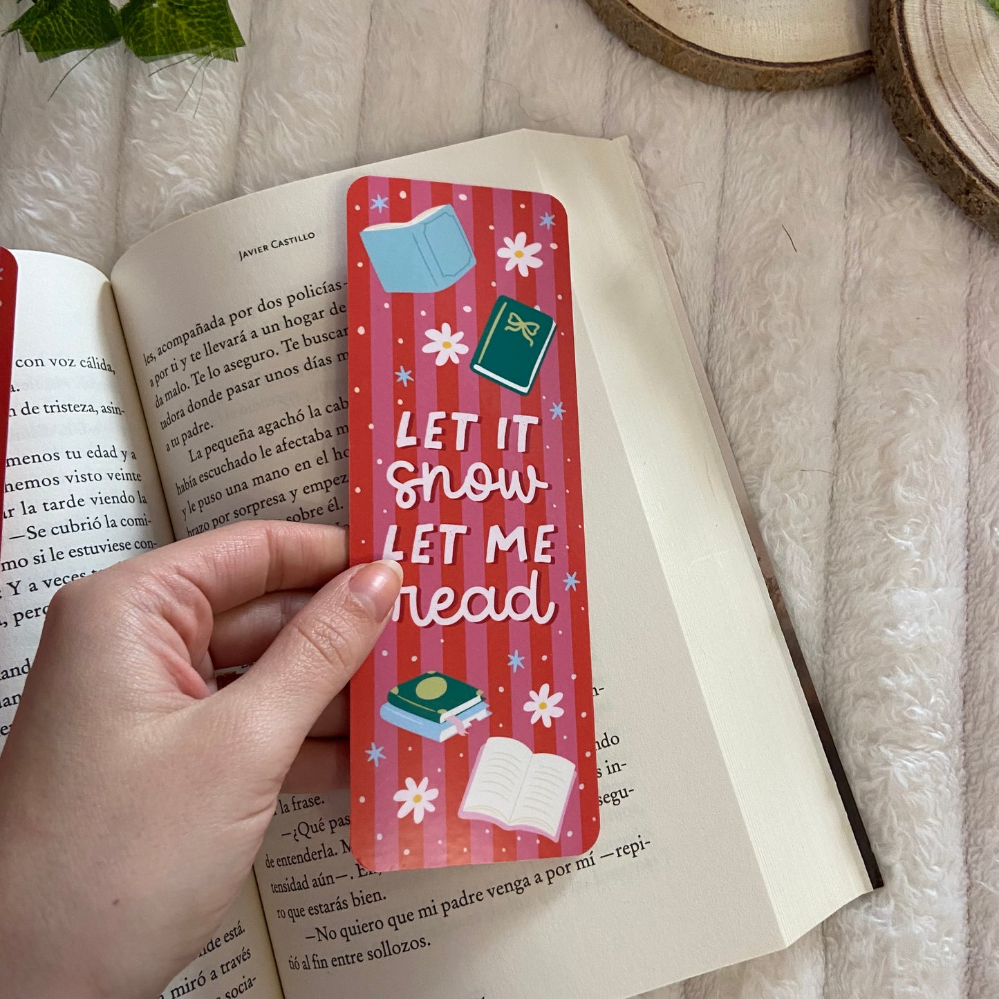 Marcapáginas Let it snow, let me read