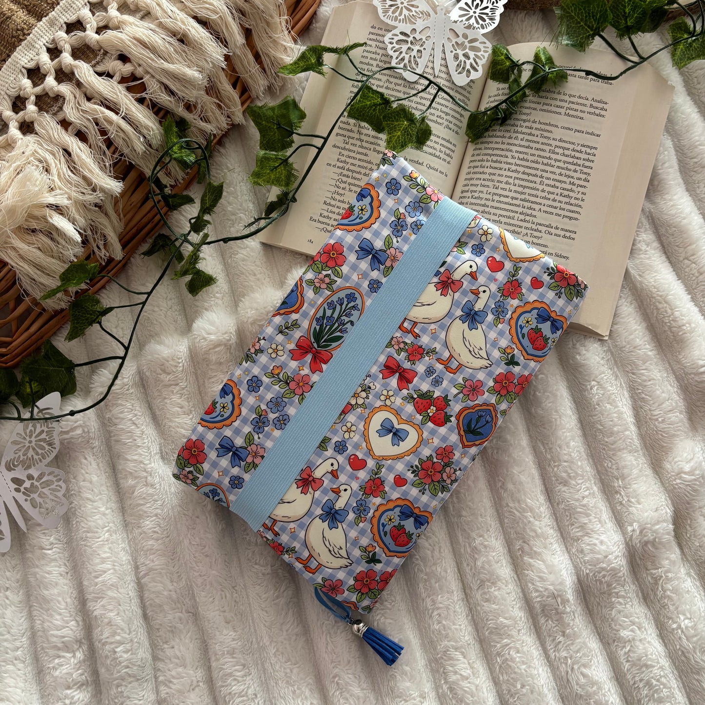 Funda ajustable primavera vichy