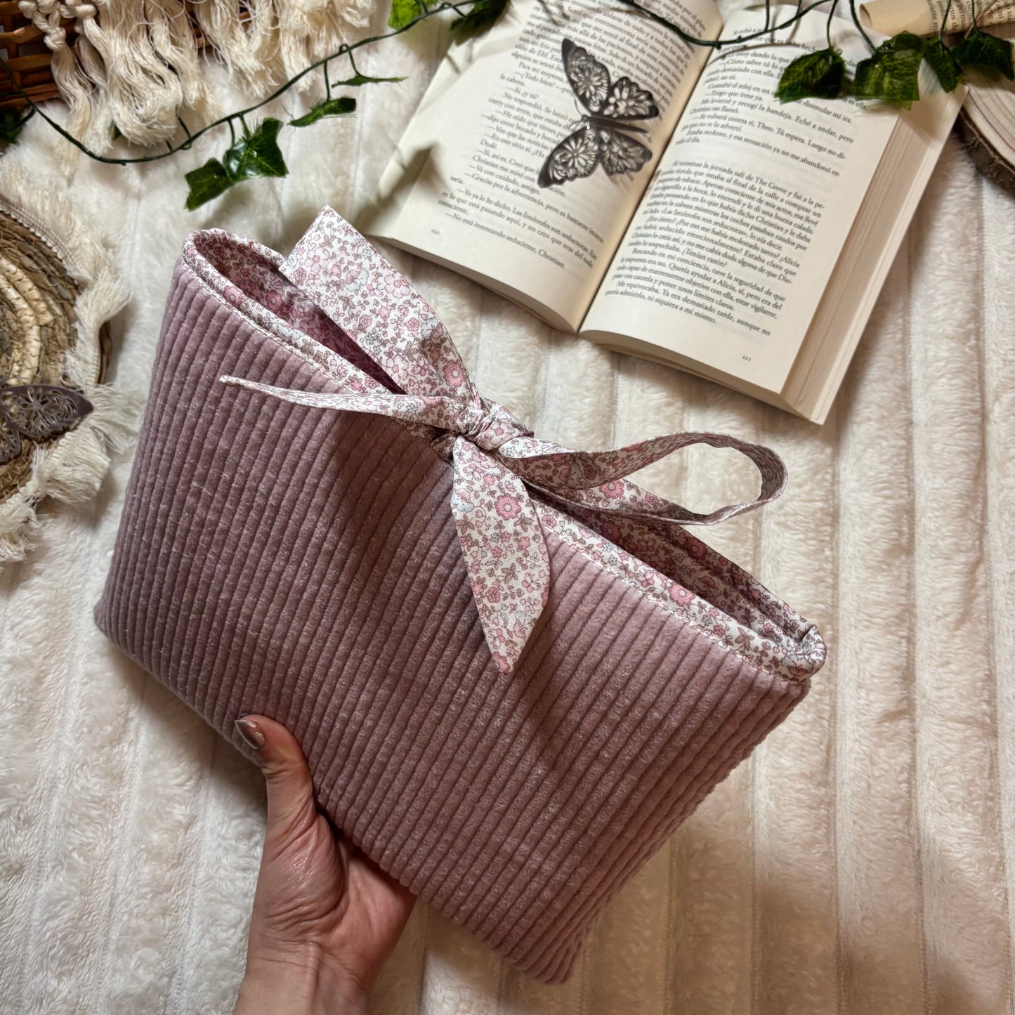 Funda literaria California de pana