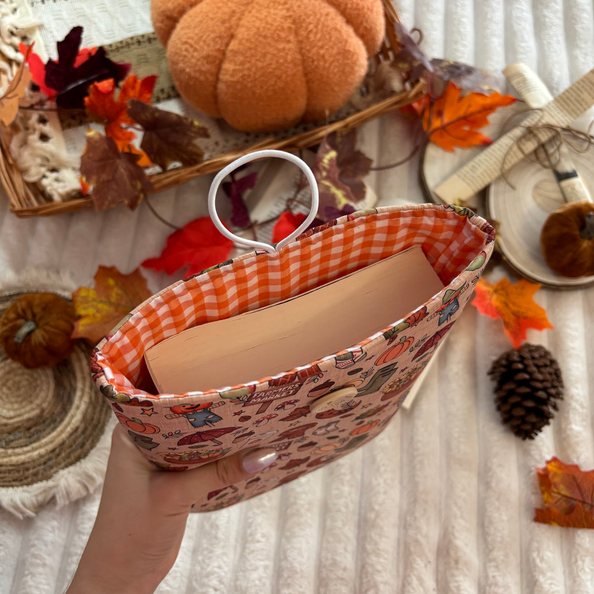 Funda literaria farmer market in autumn