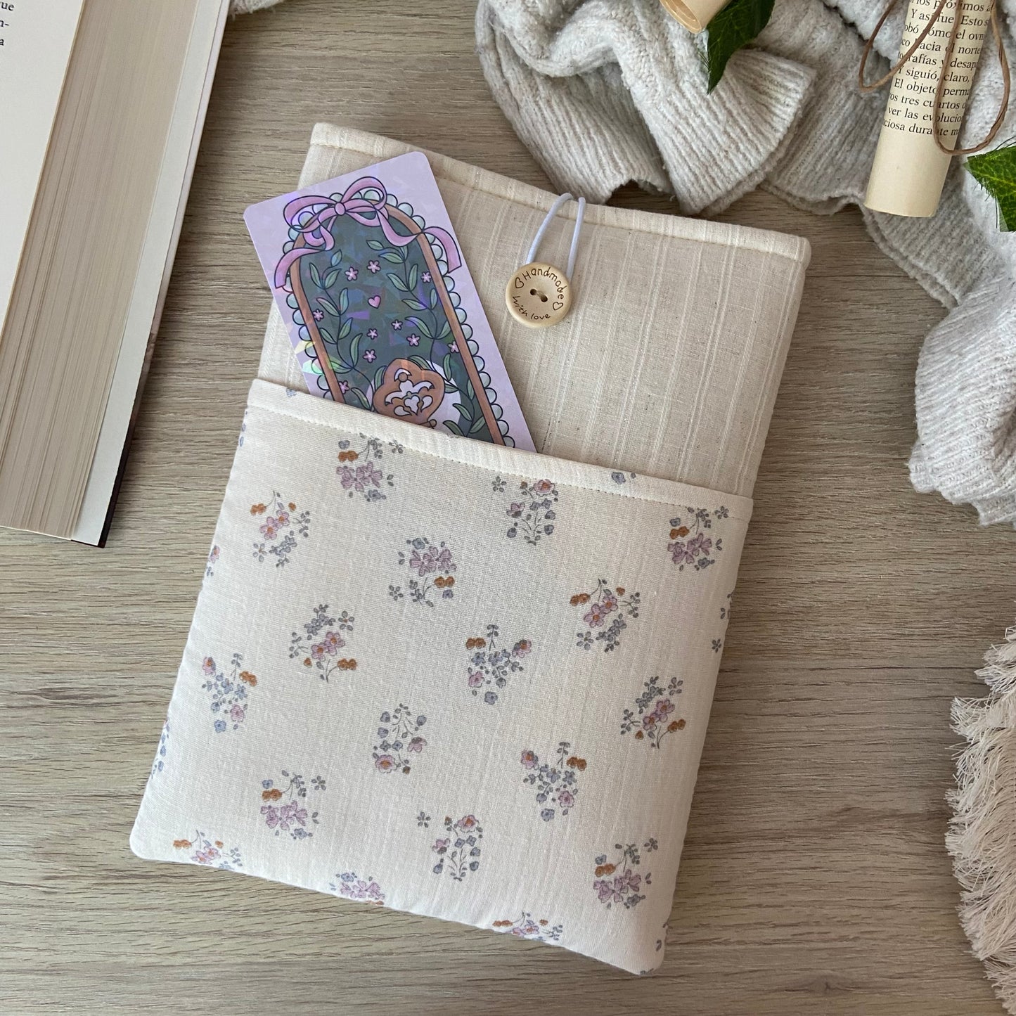 Funda literaria Lila con bolsillo