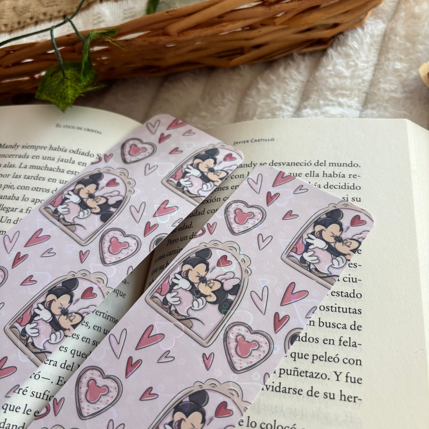 Marcapáginas Minnie y Mickey holográfico