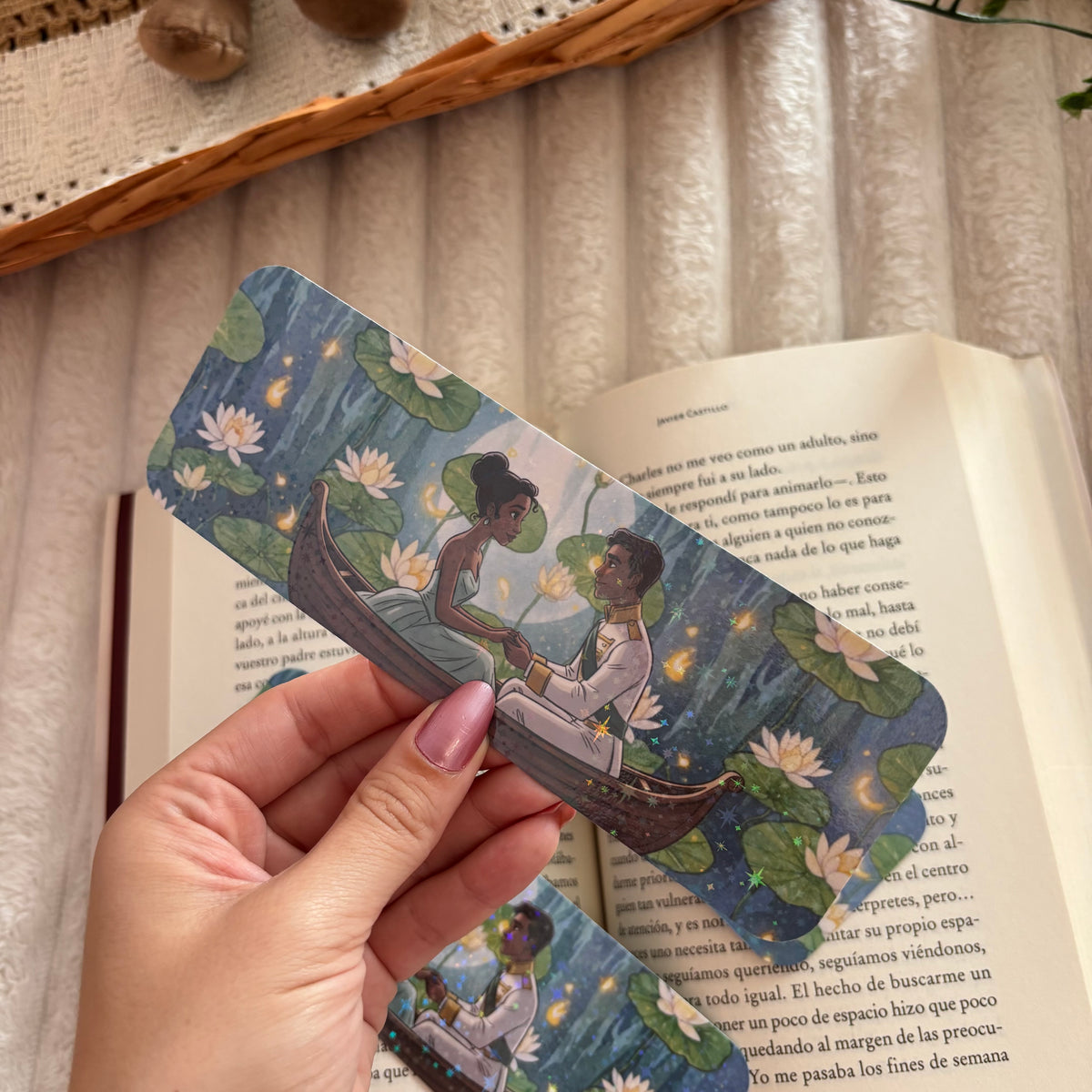 Marcapáginas Tiana y Naveen holográfico