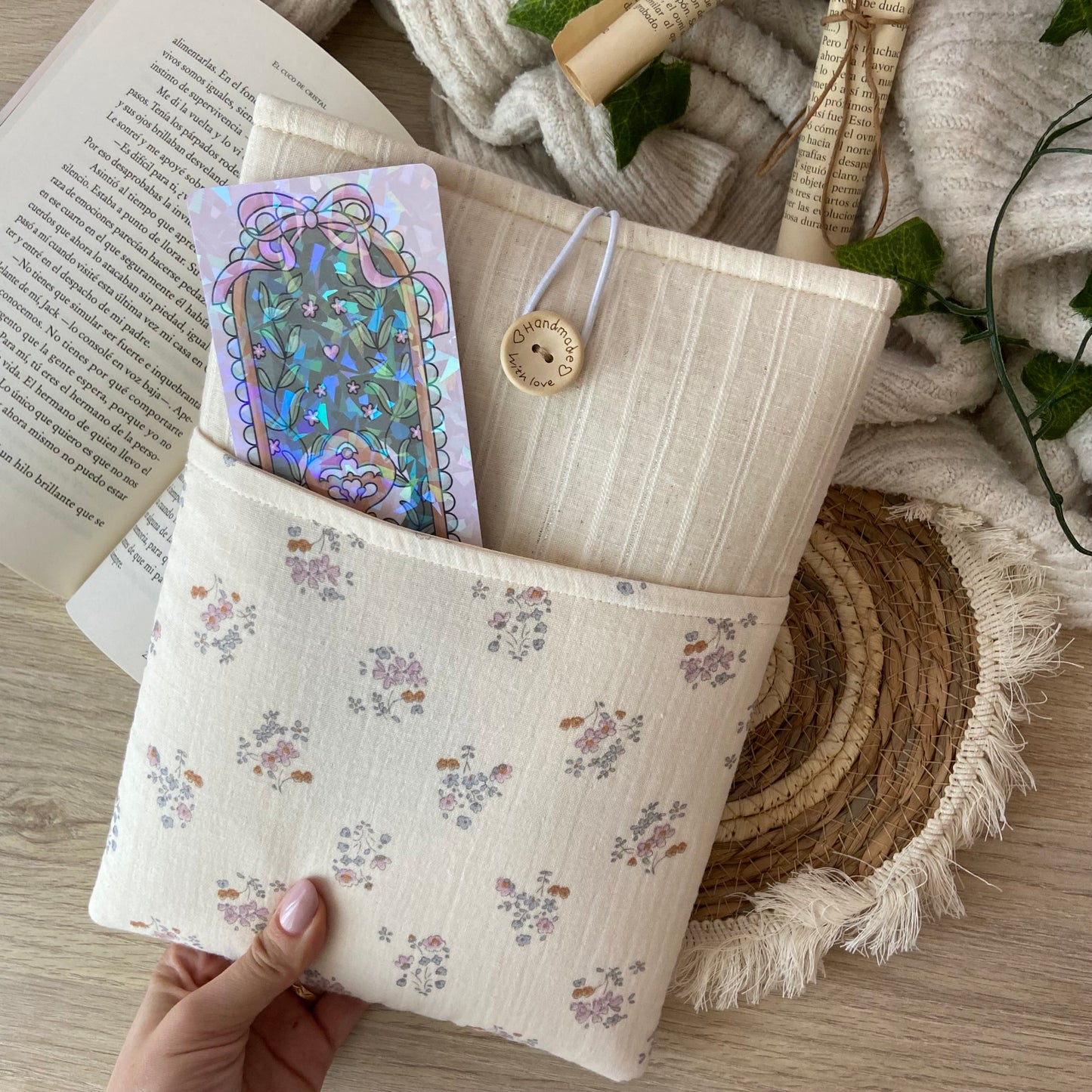 Funda literaria Lila con bolsillo