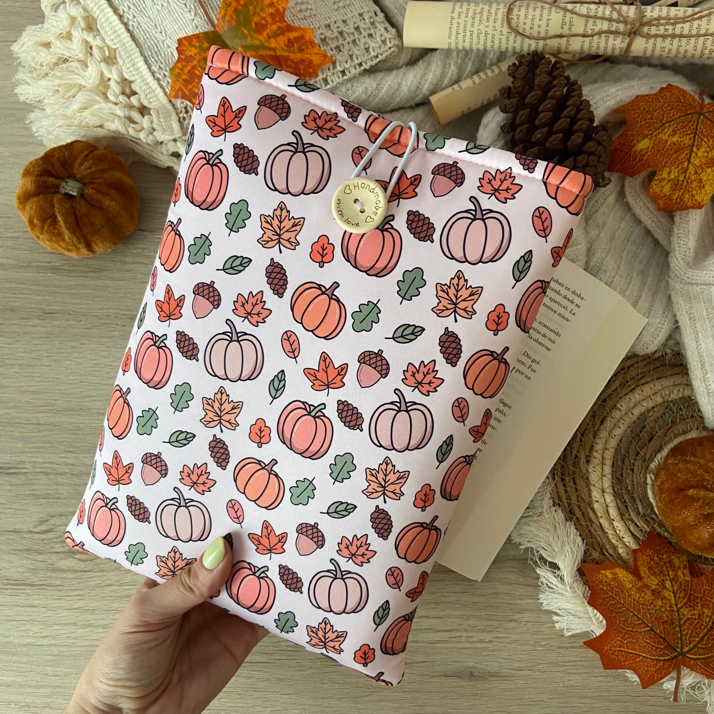 Funda literaria calabazas en otoño outlet