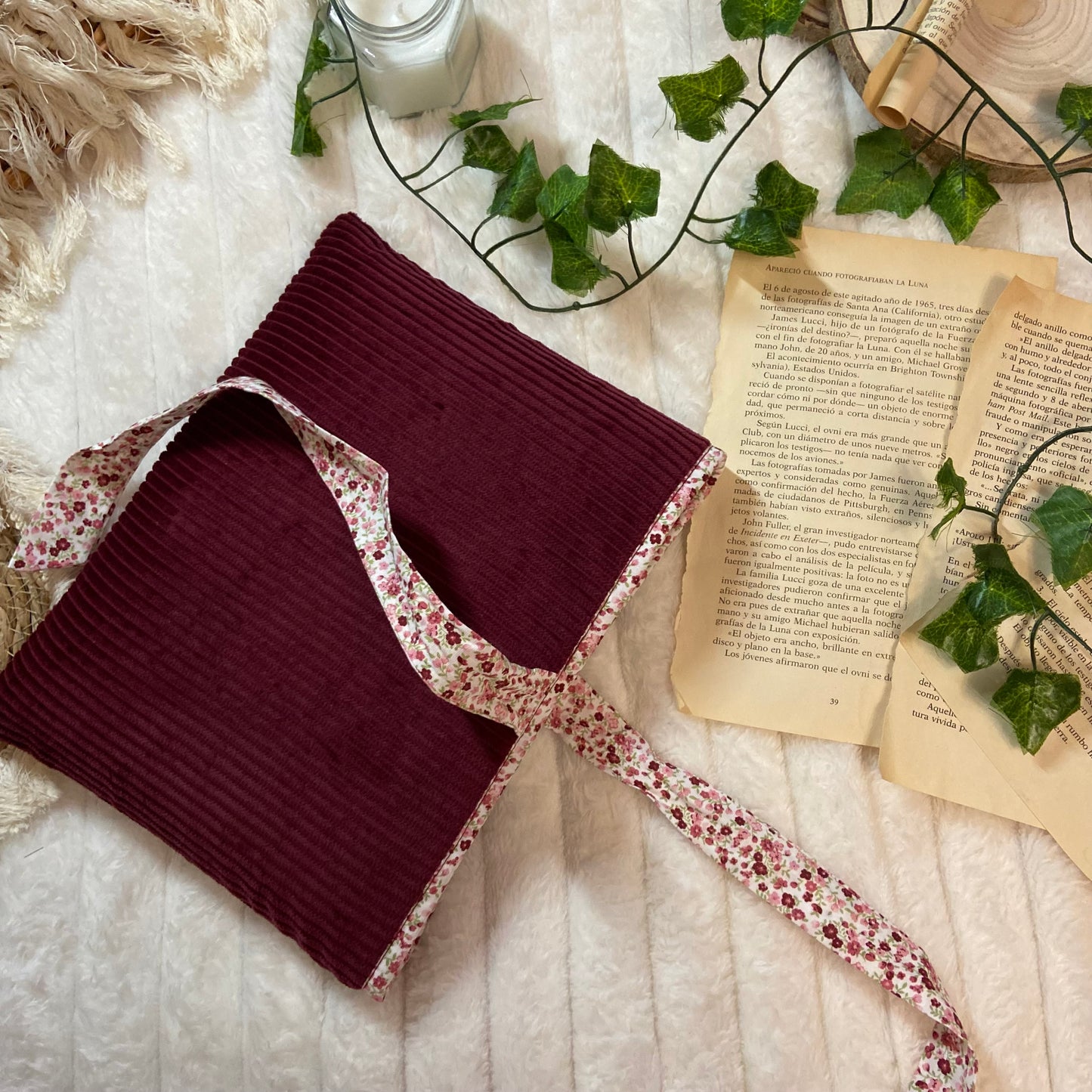 Funda literaria Venecia de pana